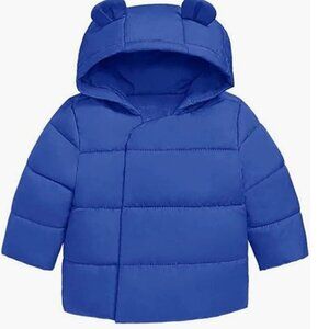Toddler Kids Winter Hooded Coats Cute 3D Ear Windproof Snow Overwear